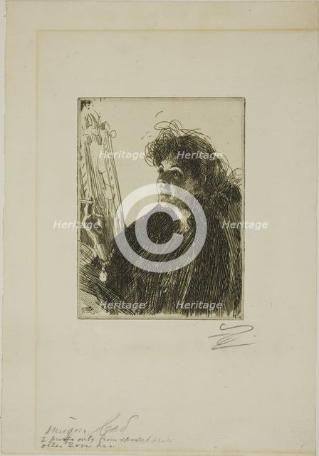 Girl with a Cigarette I, 1891. Creator: Anders Leonard Zorn.