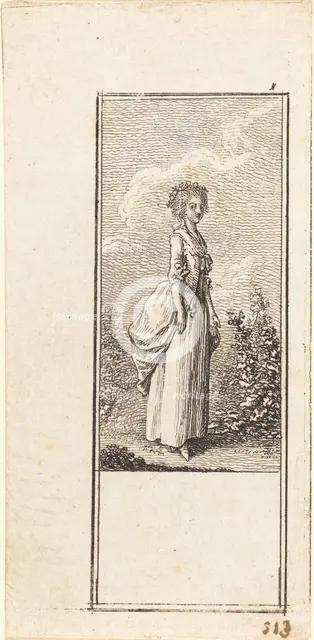 Girl with a Crown of Flowers, 1784. Creator: Daniel Nikolaus Chodowiecki.