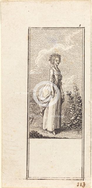Girl with a Crown of Flowers, 1784. Creator: Daniel Nikolaus Chodowiecki.