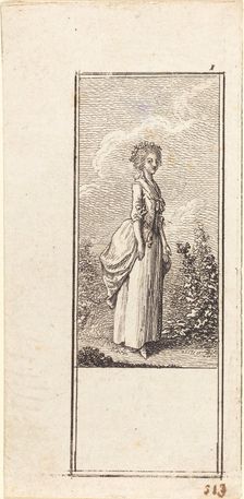 Girl with a Crown of Flowers, 1784. Creator: Daniel Nikolaus Chodowiecki