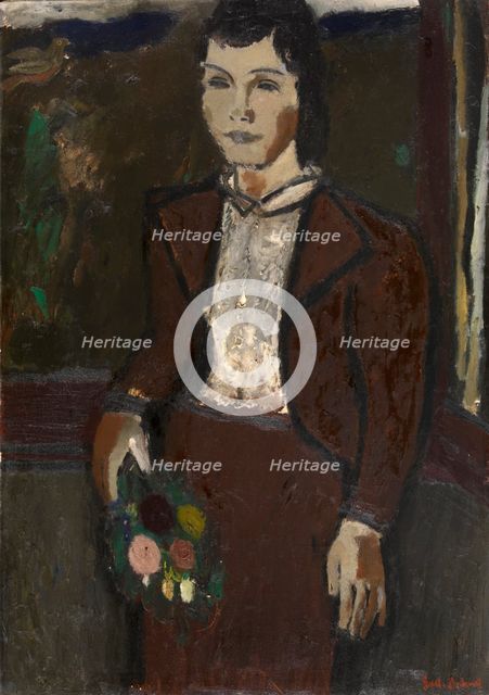 Girl with a Bouquet, 1938. Creator: Gustave De Smet.