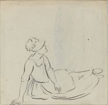 Girl with a Bonnet Reclining [verso]. Creator: Paul Sandby