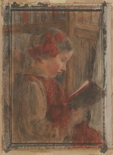 Girl with a book, 1905-1910. Creator: Jozef Hanula