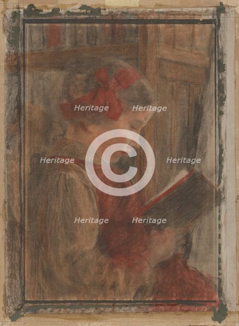 Girl with a book, 1905-1910. Creator: Jozef Hanula.