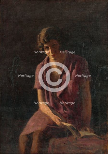Girl with a Book, 1920-1930. Creator: Armin Glatter.