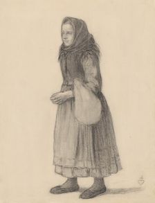 Girl with a backpack, around 1905. Creator: Karol Miloslav Lehotský