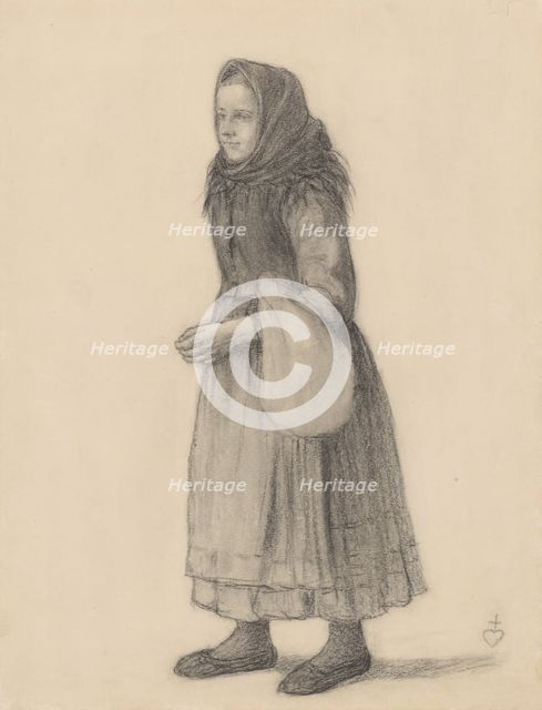 Girl with a backpack, around 1905. Creator: Karol Miloslav Lehotský.