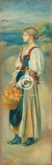 Girl with a Basket of Oranges, c. 1889. Creator: Pierre-Auguste Renoir.