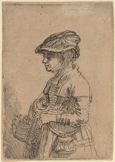 Girl with a Basket, c. 1642. Creator: Rembrandt Harmensz van Rijn