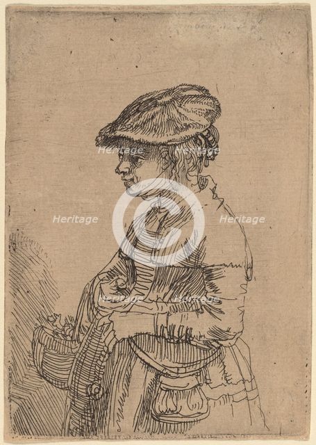 Girl with a Basket, c. 1642. Creator: Rembrandt Harmensz van Rijn.