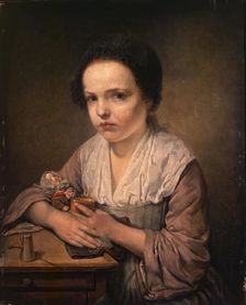 Girl with a Doll, 1750. Creator: Jean-Baptiste Greuze