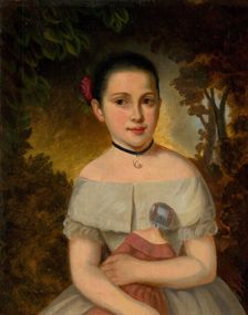 Girl with a doll, 1830. Creator: Jozef Czauczik