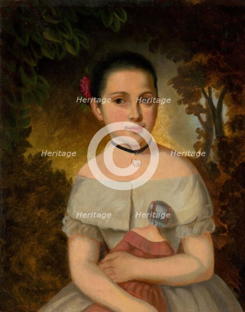 Girl with a doll, 1830. Creator: Jozef Czauczik.