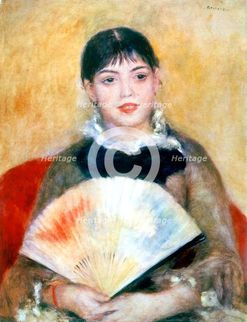 'Girl with a fan', 1881. Artist: Pierre-Auguste Renoir