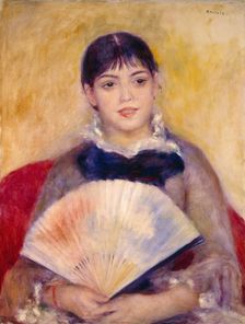 Girl with a Fan, 1885. Creator: Pierre-Auguste Renoir