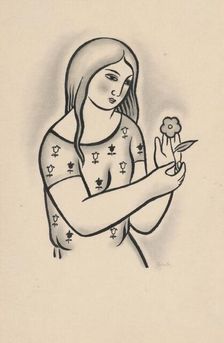 Girl with a flower, around 1926-1927. Creator: Mikulas Galanda
