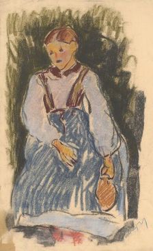 Girl with a jug, around 1930. Creator: Zolo Palugyay