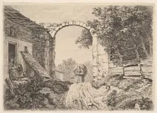 Girl with a Load of Hay, Outside of Thorbogen, 1817. Creator: Johann Christian Erhard