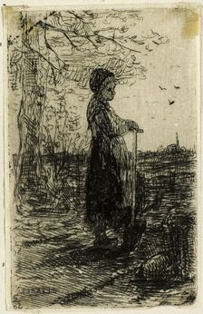Girl with a Spade, 1873. Creator: Jozef Israels