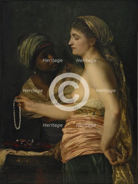 Girl with a Pearl Necklace, 1874. Artist: Blanchard, Édouard-Théophile (1844-1879)