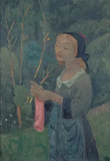 Girl with a Pink Stocking. Artist: Sérusier, Paul (1864-1927)