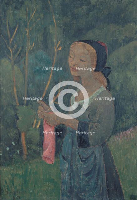 Girl with a Pink Stocking. Artist: Sérusier, Paul (1864-1927)