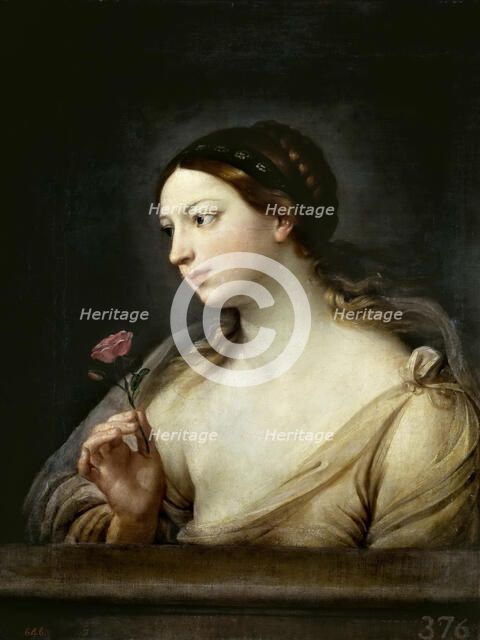 Girl with a Rose, 1630-1635. Creator: Reni, Guido (1575-1642).