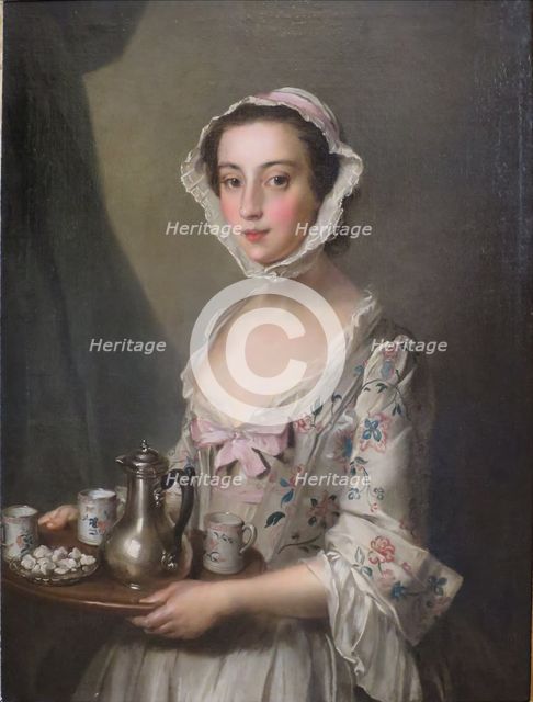 Girl with a Tray, 1744. Creator: Philippe Mercier.