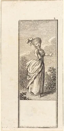 Girl with an Ostrich Feather Headdress, 1784. Creator: Daniel Nikolaus Chodowiecki