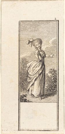 Girl with an Ostrich Feather Headdress, 1784. Creator: Daniel Nikolaus Chodowiecki