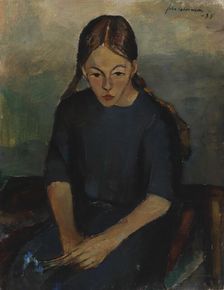 Girl with Anemones, 1935. Creator: Juho Salminen