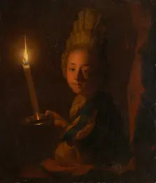 Girl with Burning Candle, c1699-1706. Creator: Godfried Schalcken