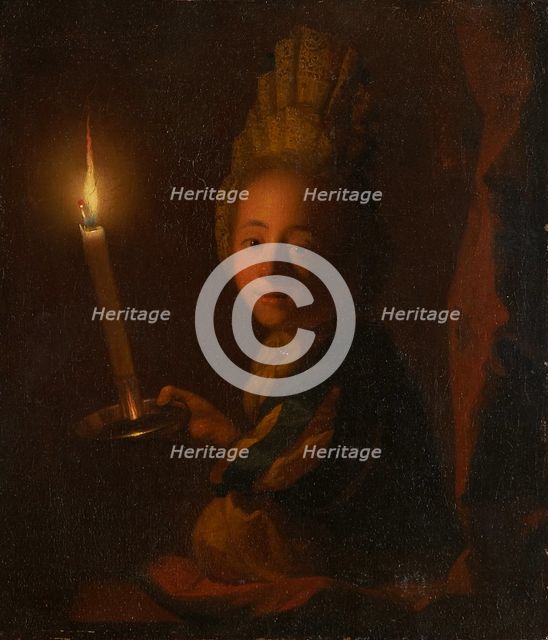 Girl with Burning Candle, c1699-1706. Creator: Godfried Schalcken.