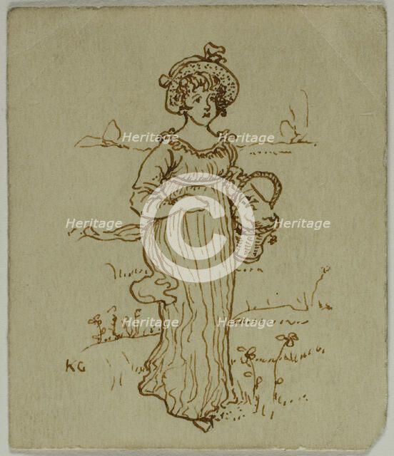 Girl with Basket, n.d. Creator: Catherine Greenaway.