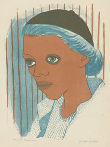 Girl with Blue Hair, ca.1935 - 1943. Creator: Blanche Grambs