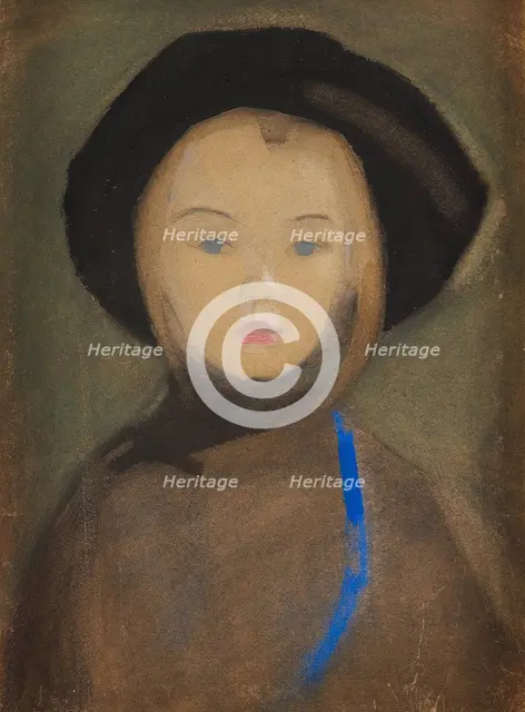 Girl with Blue Ribbon, 1909. Creator: Schjerfbeck, Helene (1862-1946).