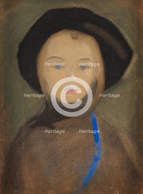 Girl with Blue Ribbon, 1909. Creator: Schjerfbeck, Helene (1862-1946).