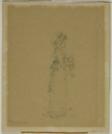 Girl with Cat, 1883. Creator: Catherine Greenaway