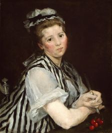 Girl with Cherries, c. 1870. Creator: Eva Gonzales
