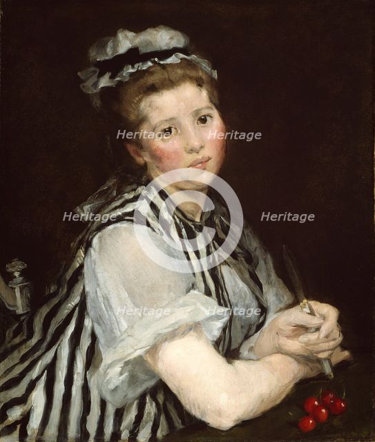 Girl with Cherries, c. 1870. Creator: Eva Gonzales.
