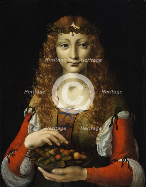 Girl with Cherries, ca. 1491-95. Creator: Marco d'Oggiono.