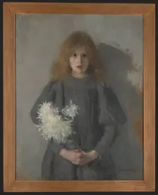 Girl with Chrysanthemums, 1894. Creator: Olga Boznanska