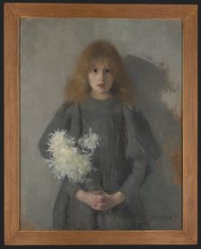 Girl with Chrysanthemums, 1894. Creator: Olga Boznanska