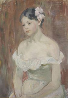 Girl with decollete (The Flower in Hair). Artist: Morisot, Berthe (1841-1895)