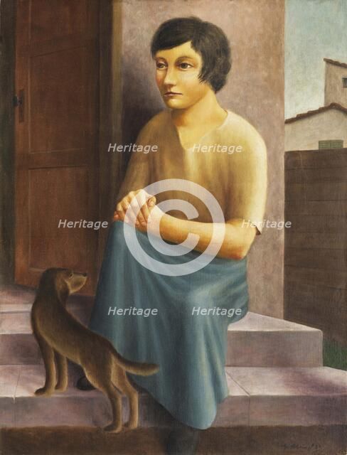 Girl with dog, 1924. Creator: Schrimpf, Georg (1889-1939).