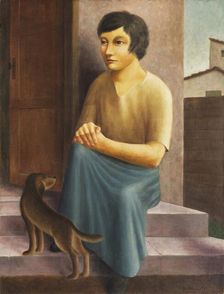 Girl with dog, 1924. Creator: Schrimpf, Georg (1889-1939)