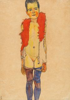 Girl with feather boa, 1910