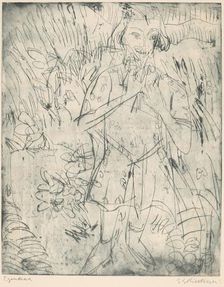 Girl with Flowers, 1923. Creator: Ernst Kirchner