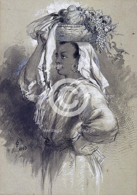 'Girl with Fruit', 1849. Artist: Sir John Gilbert