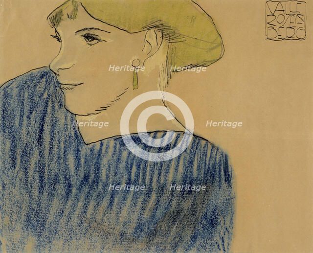 Girl with Green Hair, 1912. Creator: Valle Rosenberg.